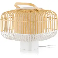 Forestier Lampe de Table , Bamboo Square S, Blanc, Salon / séjour, Bambou, Design