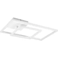 TRIO Plafonnier LED PADELLA 25 W, 3 000 K, 3 000 lm, métal blanc, dimensions : 7,5 x 63,5 x 37 cm, IP20, RL