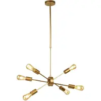 Searchlight Lampe suspendue dorée Alpha Spider 6 lumières
