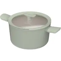 Berghoff Poêle à frire Balance, Haute, Antiadhésive, 24 cm, 5,5 L, Sauge, Aluminium recyclé - | Leo Line
