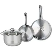 Elo Ensemble de 2 Poêles de cuisson 24 et 28 cm et 1 faitout 24 cm Profi Brillant