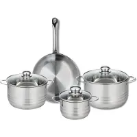 Elo Ensemble de 1 Poêle de cuisson 28 cm et 3 faitouts 16, 20 et 24 cm Profi Brillant