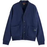 Scotch & Soda Loose Fit Button Down Sweatshirt Bleu S Homme