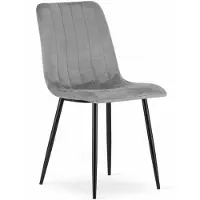 Leobert Chaise - - Lava - Velours Gris Clair - 43 X 51 X 90 Cm