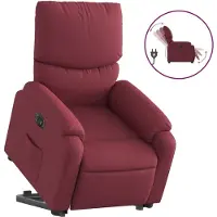vidaXL Fauteuil relax avec releveur électrique Tissu rouge vin