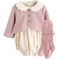 Next Set orange clair / rose ancienne / blanc cassé