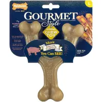 Nylabone Gourmet Wishbone Bacon Dog Toy Doré L