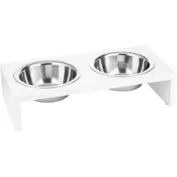 Flamingo Kobushi Twin Dog Feeder Blanc 2x380ml