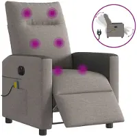 vidaXL Fauteuil de massage électrique Taupe Tissu