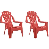 vidaXL Chaises de jardin pour enfants 2 pcs. Rouge 37x34x44 cm PP aspect bois
