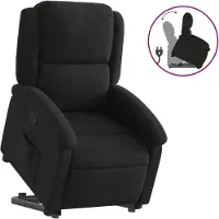 vidaXL Fauteuil relax avec releveur Noir Tissu
