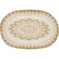 vidaXL Tapis en jute à motif floral naturel 205 x 305 cm Jute