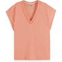 Scotch & Soda U9a00648t Short Sleeve V Neck T-shirt Orange S Femme
