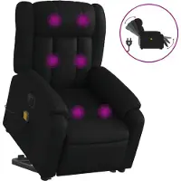 vidaXL Fauteuil inclinable de massage électrique noir similicuir