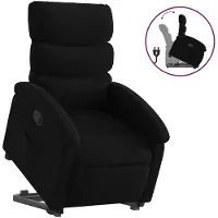 vidaXL Fauteuil relax avec releveur Noir Tissu