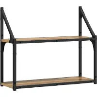 vidaXL Étagère Murale avec étagère chêne artisanal 60 x 21 x 51 cm