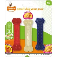 Nylabone Jouet Dentaire Mâcher Lot De 3 En Forme D Os Arômes Poulet Et Bacon Pour Les Tout Petits Chiens Jusqu 7kg Mâchouilleurs Modérés