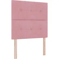 vidaXL Lit boxspring LED avec tête de lit rose 80 x 200 cm, velours