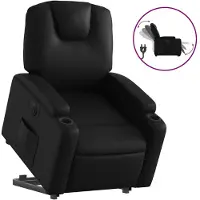 vidaXL Fauteuil relax releveur électrique noir similicuir