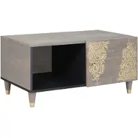 vidaXL Table basse Gris 80 x 50 x 40 cm Bois massif Mango