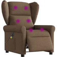 vidaXL Fauteuil de massage électrique Marron Tissu