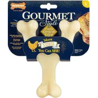 Nylabone Gourmet Wishbone Chicken Dog Toy Doré L