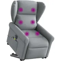 vidaXL Fauteuil de massage électrique avec releveur Tissu gris clair