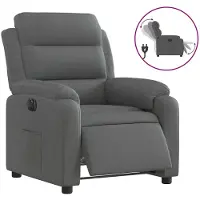 vidaXL Fauteuil Relax Electrique Tissu Gris Foncé