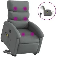 vidaXL Fauteuil de massage électrique avec releveur Tissu gris foncé