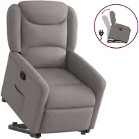 vidaXL Fauteuil relax avec releveur Taupe Tissu