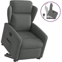 vidaXL Fauteuil relax releveur gris foncé Tissu