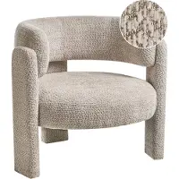Beliani Fauteuil En Tissu Beige Clair Burea