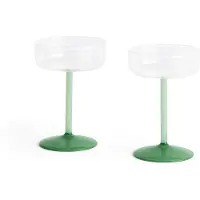 HAY Tint Coupe Verre - Lot de 2 Clear, jade light green and jade dark green