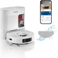 Bosch BCRD1W, Sans sac, Blanc, Rond, Sans sac, 0,4 l, Rechargeable, Purification