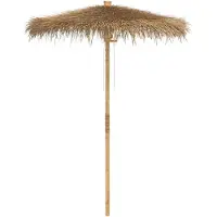 vidaXL Parasol Tiki avec toit en feuille de bananier 180 cm bambou