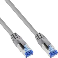InLine 76811 Câble patch, S/FTP (PiMf), Cat.6A, 500MHz, sans halogène, cuivre, gris, 1m