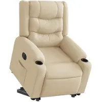 vidaXL Fauteuil relax avec releveur électrique Crème Tissu
