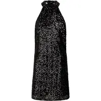 Pepe Jeans pour femme. PL953646 Robe courte Allison noire (S), Casuel, Fête, Nylon, Sans manches / bretelles