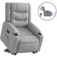 vidaXL Fauteuil relax avec releveur électrique Gris clair Tissu