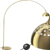 TecTake - Arc de cercle lampadaire salon - Lampe de salle à manger rétro vintage - Suspension, idéale pour la table à manger et le salon - Arc de cercle - couleur or