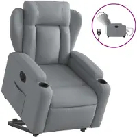 vidaXL Fauteuil relax avec releveur électrique Gris clair Tissu