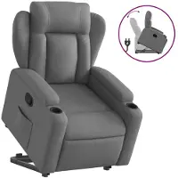 vidaXL Fauteuil relax releveur gris foncé Tissu