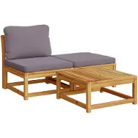 vidaXL Salon de jardin 3 pcs avec coussins bois massif d'acacia