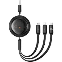 Baseus 3-in-1 Free2Draw USB to M+L+C 100W cable, 1.1 m (black)
