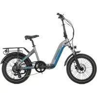 Jobo Vélo électrique pliable JOBOBIKE Romer – Cadre bas – 20 pouces – Moteur 250 W – 7 vitesses – Autonomie 120 km – Freins à disque mécaniques – Gris