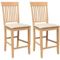 vidaXL Tabouret de bar avec coussin 2 pcs. Nature bois massif hévéa