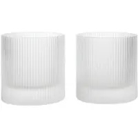 Ferm Living Ripple Verres à Gobelet - Lot de 2 Frosted