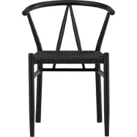 Ebuy24 Alfons chaise de salle à manger accoudoirs noir.