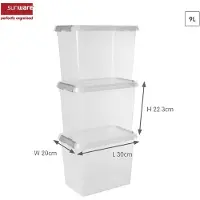 Sunware Comfort line Boîte de rangement 9L Lot de 3 - gris transp