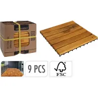 Progarden Dalles de terrasse en bois 30x30 cm 9 pcs.